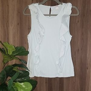 J. CREW WOMENS RUFFLE TOP 100% COTTON!